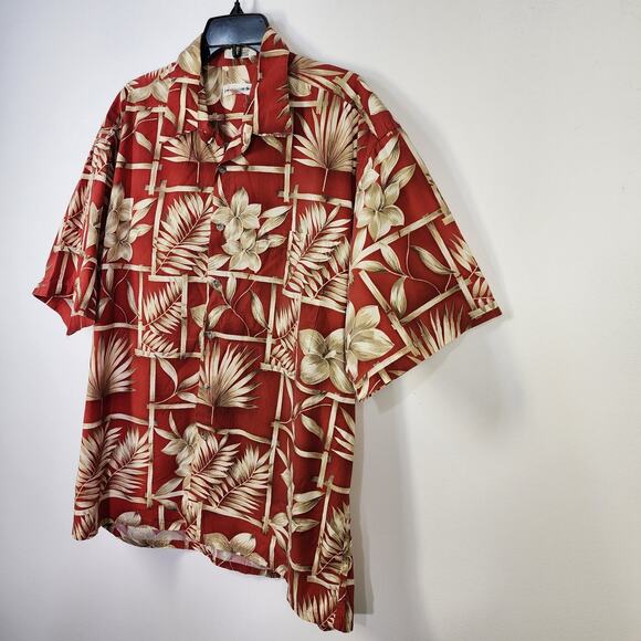 Pierre Cardin Shirt Mens Hawaiian Tropical Button Up Cotton Short Sleeve Size XL - Picture 6 of 11